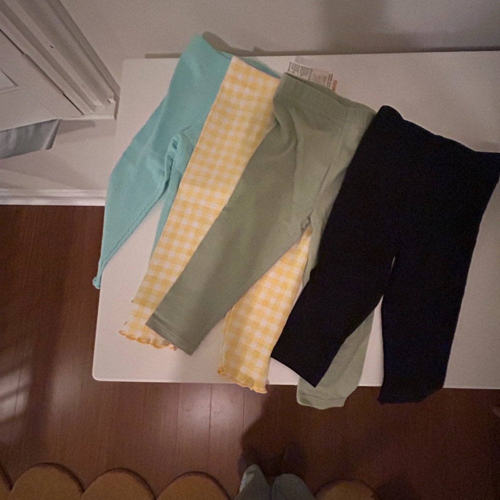 Gerber Girls Pull-On Leggings Set - Mint, Yellow Gingham, Sage & Black